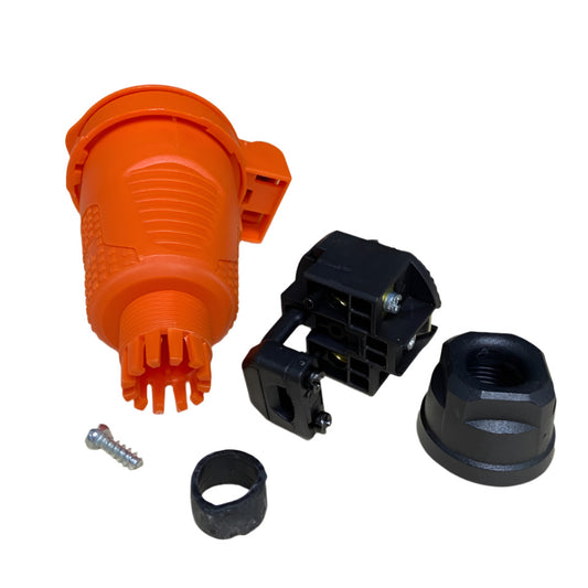 Toma hermética de caucho naranja IP54 con tapa 16A 250V tipo francés (Pin) RDP-O-E Bylion