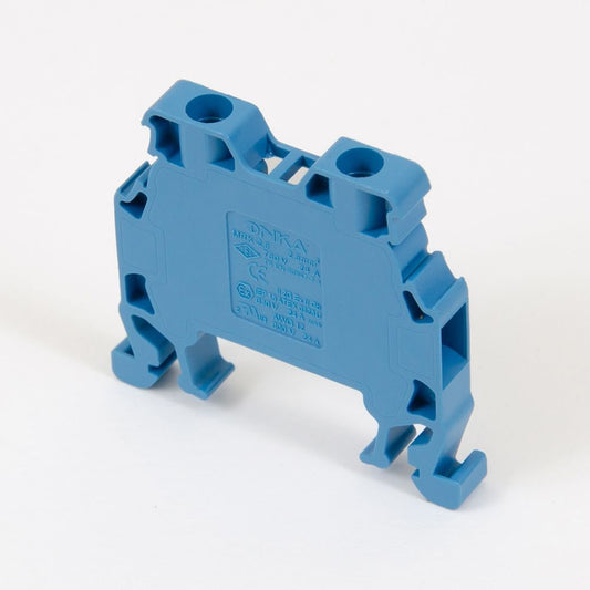ONKA 2,5mm2 Regleta de bornes de carril DIN 2 hilos azul, 1010015