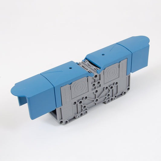 ONKA 120mm2 M10 Regleta de bornes de carril DIN con tapa de protección, azul, 1030076