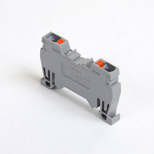 ONKA Regleta de bornes de carril DIN de 4mm2 para conectores de muelle Regleta de bornes de carril DIN de 2 hilos gris, 1020024