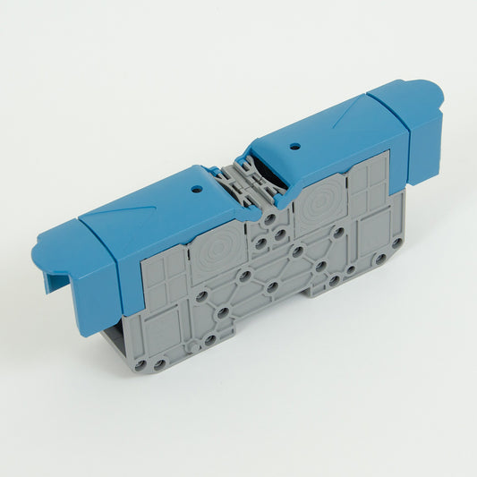 ONKA 95mm2 M8 Regleta de bornes de carril DIN con tapa de protección, azul, 1030062
