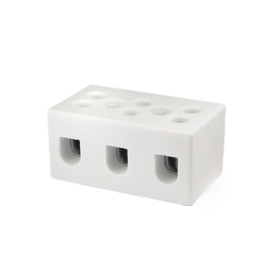 ONKA 2.5-4mm2 / Steatite / Ceramic / Porcelain 3-Rail Connector - PORCELAIN TERMINAL BLOCK, 1070003