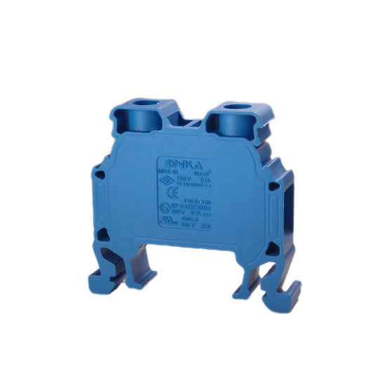 ONKA 10mm2 Regleta de bornes de carril DIN de 2 hilos azul, 1010045