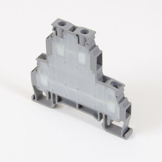 ONKA 4mm2, 2 niveles Regleta de bornes de carril DIN 4 hilos gris, 1010368