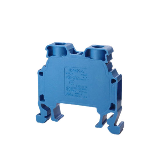 ONKA 6mm2 Regleta de bornes de carril DIN de 2 hilos azul, 1010035