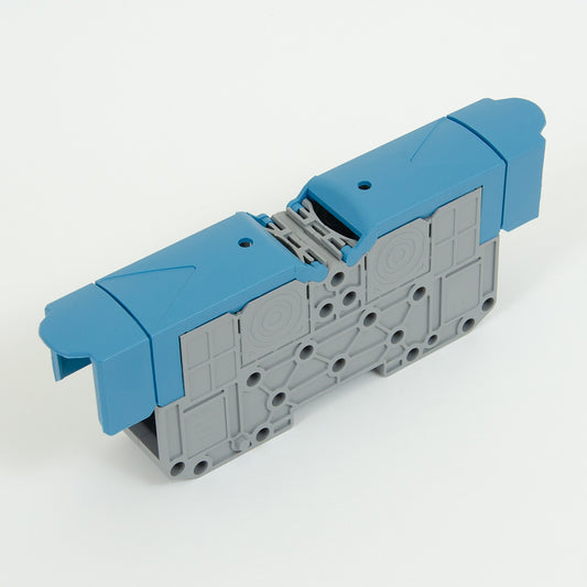 ONKA 70mm2 M8 Regleta de bornes de carril DIN con tapa de protección, azul, 1030048