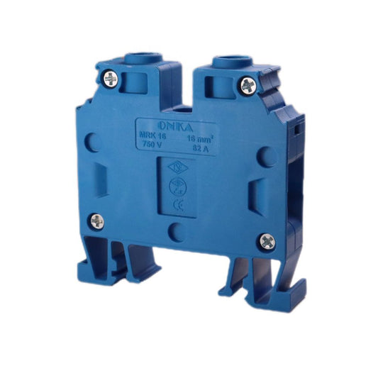 ONKA 16mm2 Regleta de bornes de carril de tornillos Regleta de bornes de carril DIN 2 hilos azul, 1010055