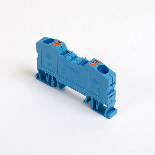 ONKA Regleta de bornes de carril DIN de 6 mm2 de 2 hilos azul, 1020037