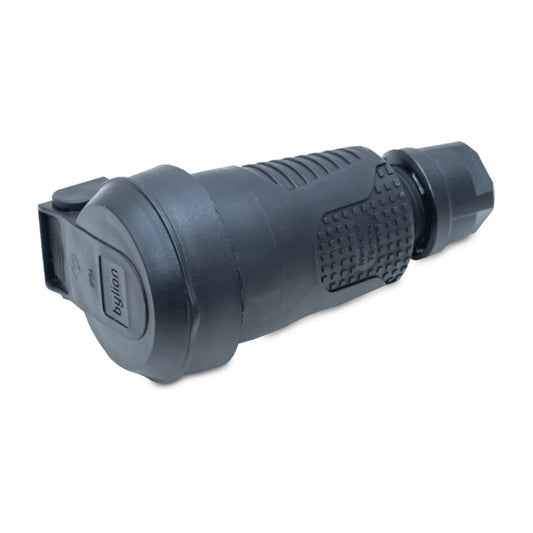 Toma hermética de caucho negro IP54 con tapa 2P+Z 16A 250V SCHUKO RDP-F Bylion