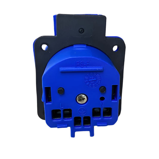 Enchufe hermético 2P+Z, 230/220v, con toma de tierra, IP44, con tapa, azul, 250V Francés