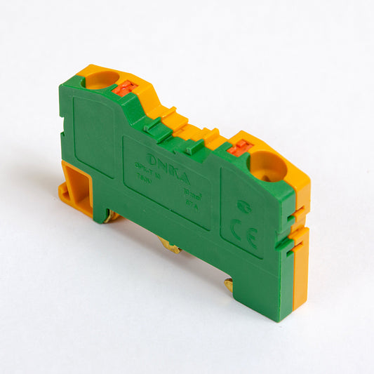 ONKA 10mm2 PE conector de resorte de carril bloque de terminales carril DIN terminal de 2 hilos gris, 1020300