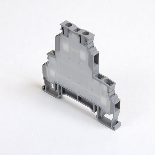 ONKA 2,5mm2, 2 niveles Regleta de bornes para carril DIN Regleta de bornes para carril DIN de 4 hilos gris, 1010332
