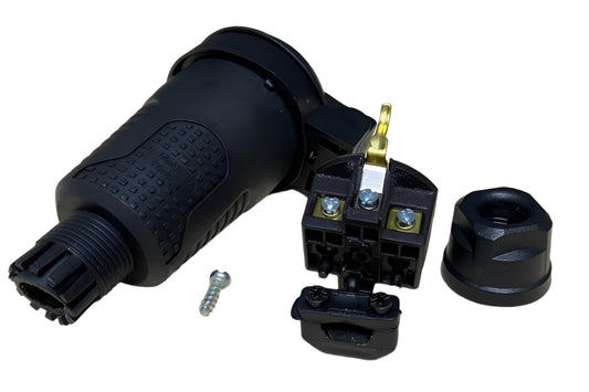 Toma hermética de caucho negro IP54 con tapa 2P+Z 16A 250V SCHUKO RDP-F Bylion