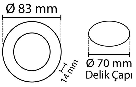 2pcs - panel LED redondo 3W / 270Lm blanco cálido circular empotrado (fuente de alimentación incluida) 3200K YL10-0301