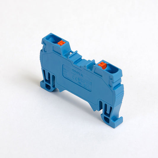 ONKA 4mm2 resorte carril conector bloque terminal carril DIN terminal 2 hilos azul, 1020027