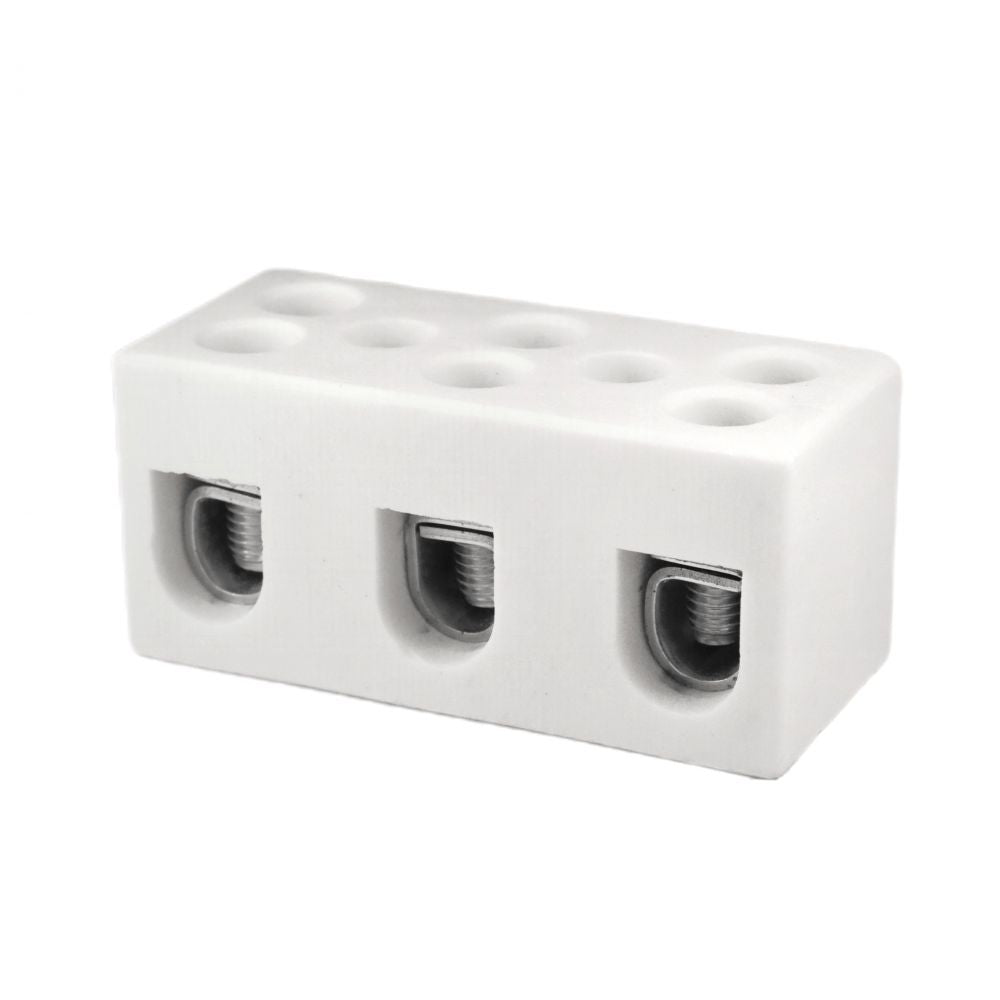 ONKA 25mm2 / 3-Coil Steatite / Ceramic Connector / Porcelain - PORCELAIN TERMINAL BLOCK, 1070013