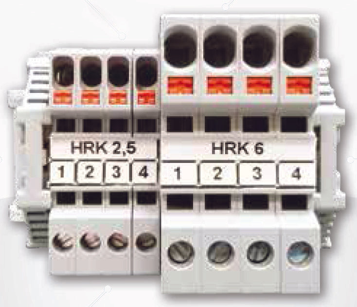 ONKA 2,5mm2 Conector híbrido de tornillo / resorte para riel de terminal DIN de 2 hilos gris, 1040002