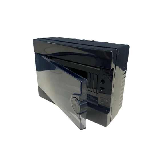 ARS Cuadro de distribución modular 16 MOD (16 fusibles), armario de distribución de superficie, plástico, puerta transparente IP40, 346130