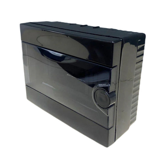 ARS Cuadro de distribución modular 12 MOD (12 fusibles), armario de distribución de superficie, plástico, puerta transparente IP40, 342595
