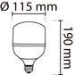 Bombilla LED NOAS 40W (300W) tipo TORCH, Blanco frío / 6500K, 3600 Lm, YL95-4001
