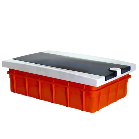 ARS Cuadro de distribución modular 12 MOD (12 fusibles), armario de distribución empotrado de plástico, puerta transparente IP40, 341219