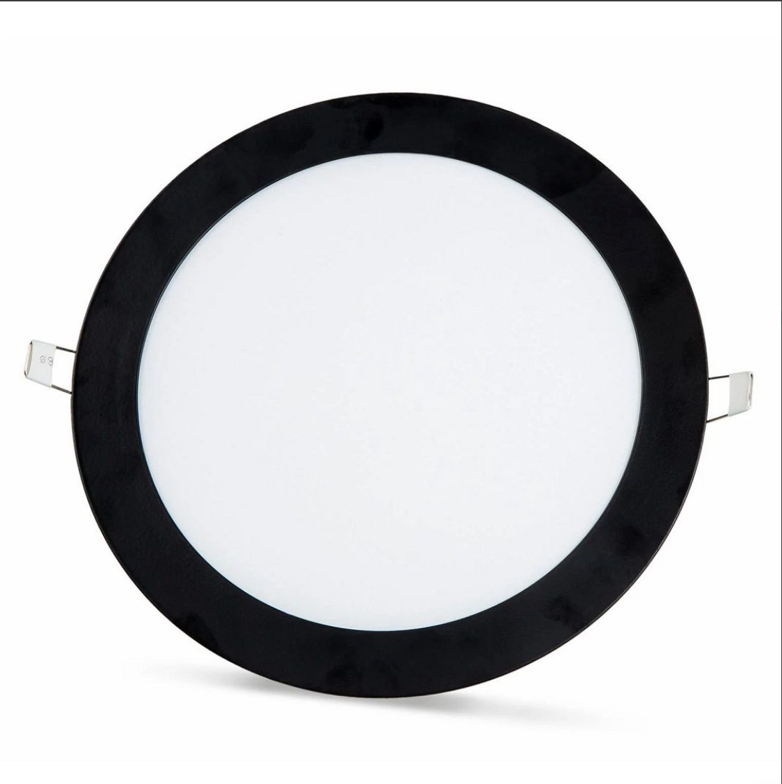 2 uds. - Panel LED SLIM marco negro blanco frío /6500K 18W / 1620Lm redondo empotrable redondo (fuente de alimentación incluida) 6500K YL10-1800-S