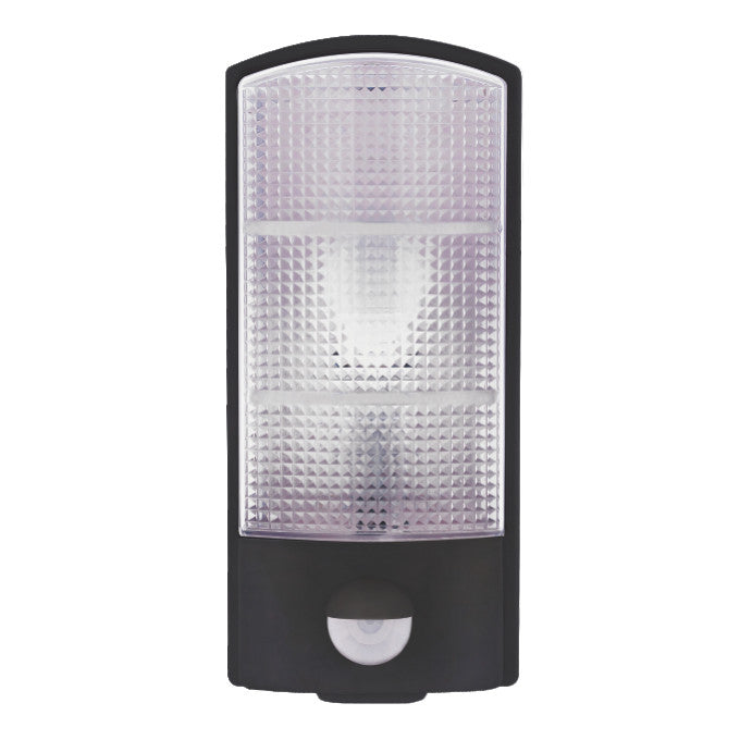 Luminaria LED de pared negra 12W blanca con sensor de movimiento PIR