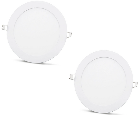 2 piezas SLIM Panel LED blanco frío /6500K 15W / 1350Lm empotrable redondo (fuente de alimentación incluida) 6500K YL10-1500