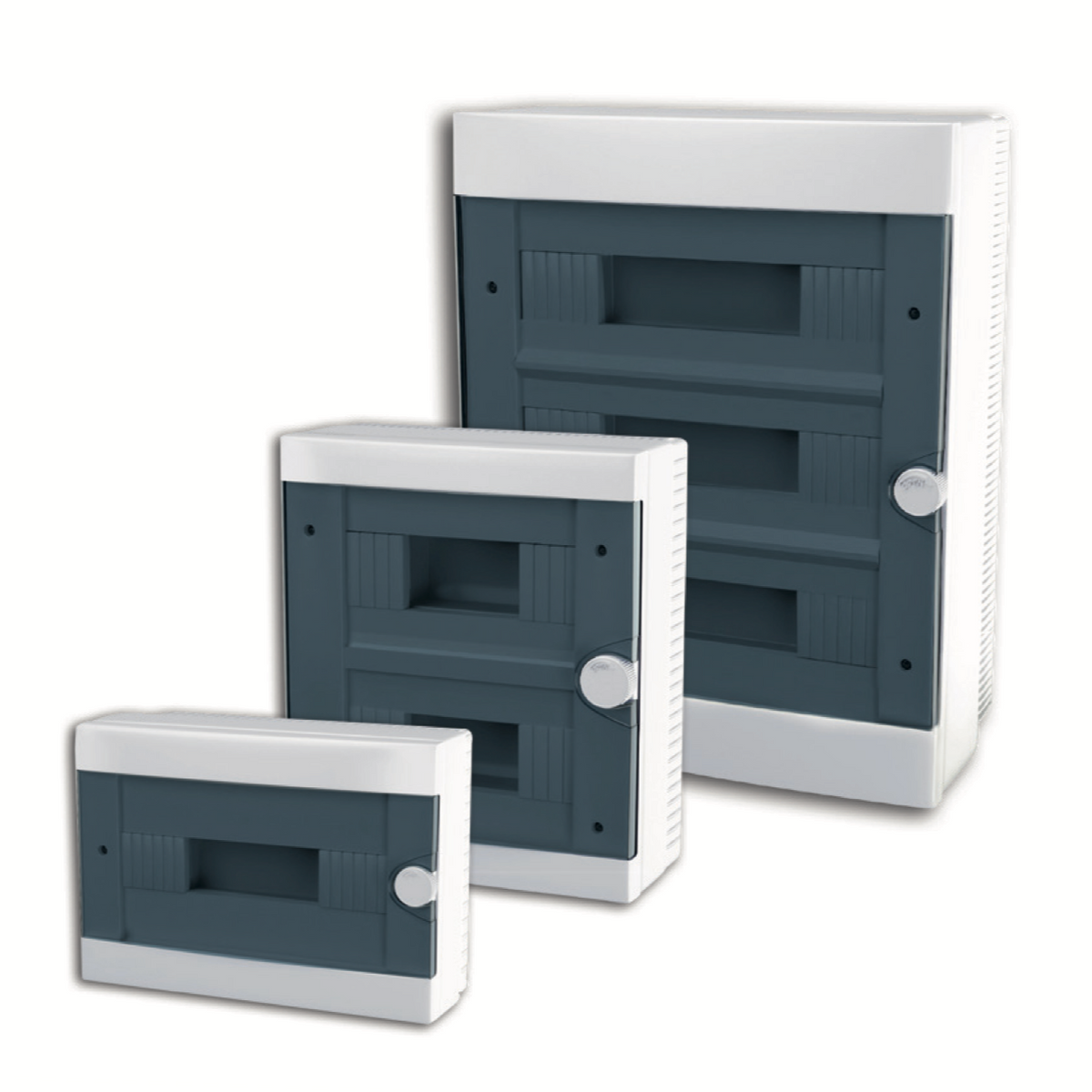 ARS Cuadro de distribución modular 16 MOD (16 fusibles), armario de distribución de superficie, plástico, puerta transparente IP40, 346124