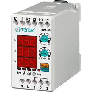 Relé de sobreintensidad digital con pantalla LED de 3×3 dígitos TRM-50