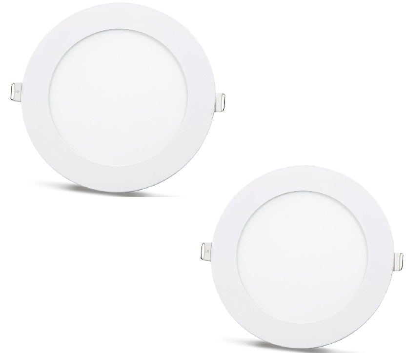 2 uds. - Panel LED SLIM blanco frío /6500K 18W / 1620Lm redondo empotrable (fuente de alimentación incluida) 6500K YL10-1800