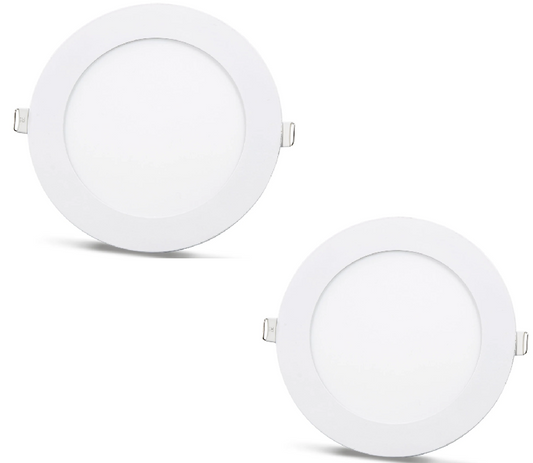 2 uds. - Panel LED SLIM blanco frío /6500K 18W / 1620Lm redondo empotrable (fuente de alimentación incluida) 6500K YL10-1800