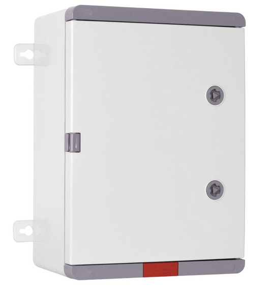Caja de plástico IP 67, con puerta gris, 350x250x150 mm