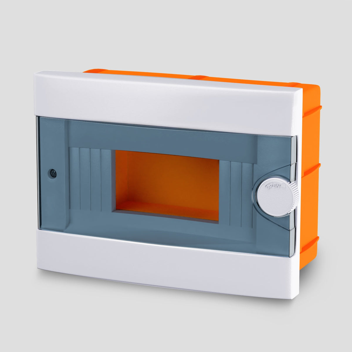 ARS Modular distribution board 9 MOD (9 fuses), flush-mounted plastic distribution cabinet, transparent door IP40, 341215