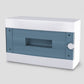 ARS Cuadro de distribución modular 16 MOD (16 fusibles), armario de distribución de superficie, plástico, puerta transparente IP40, 346124