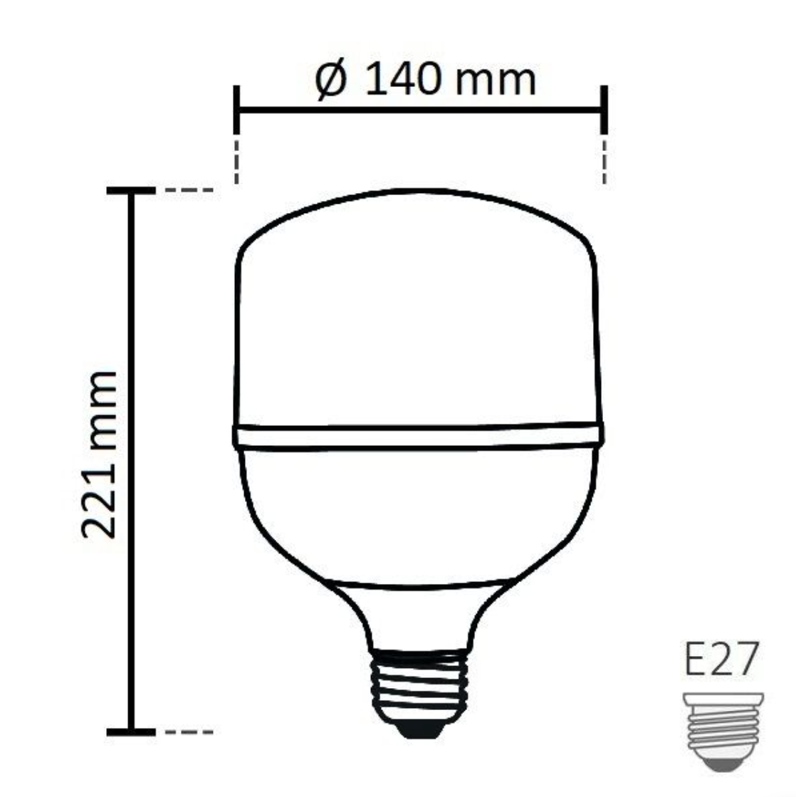 Bombilla LED NOAS 60W (450W) tipo TORCH, Blanco frío / 6500K, 5400 Lm, YL95-6001