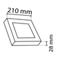 NOAS plafoniera, panel LED 18W / 1620Lm blanco frío / 6500K techo cuadrado, YL15-1800