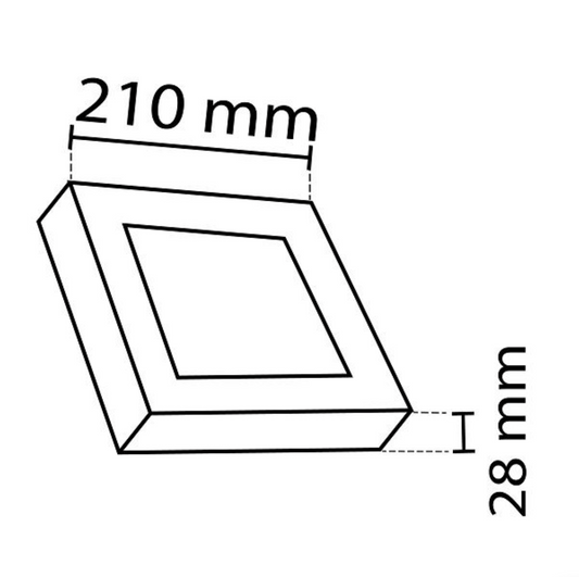 NOAS plafoniera, panel LED 18W / 1620Lm blanco frío / 6500K techo cuadrado, YL15-1800