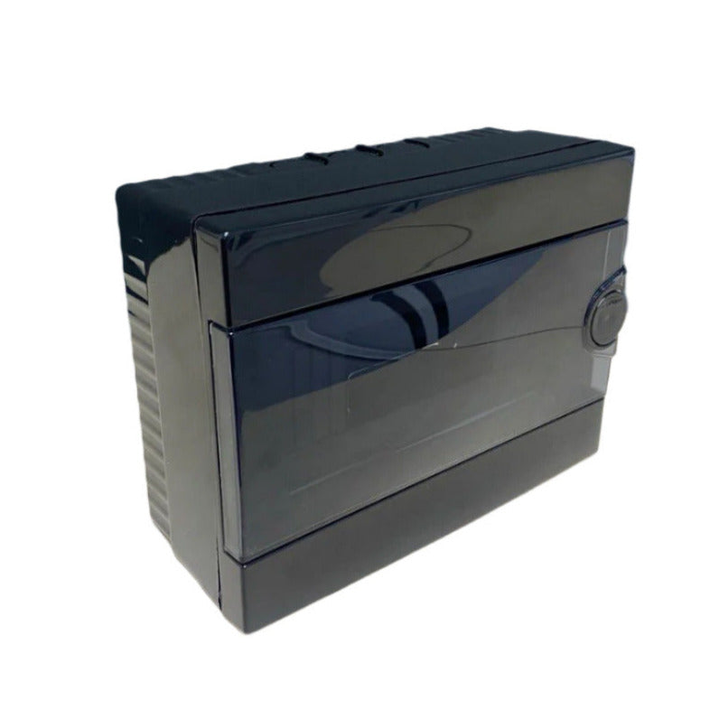 ARS Cuadro de distribución modular 9 MOD (9 fusibles), armario de distribución de superficie, plástico, puerta transparente IP40, 342593