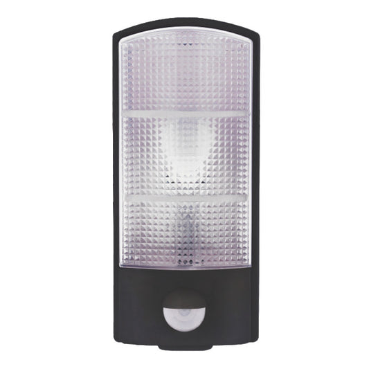 Luminaria de pared negra E27 con sensor de movimiento PIR
