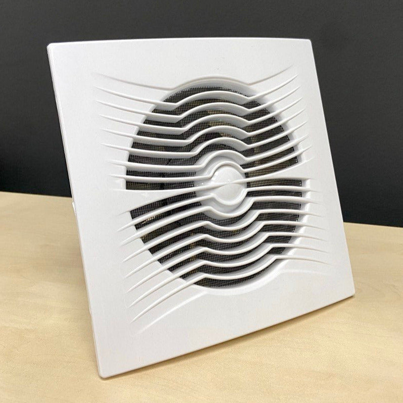 ARS - Ventilador axial blanco de pared para baño / WC con rejilla silenciosa 200mm, 300 m3/h, 340049