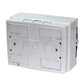 ARS Cuadro de distribución modular 16 MOD (16 fusibles), armario de distribución de superficie, plástico, puerta transparente IP40, 346124