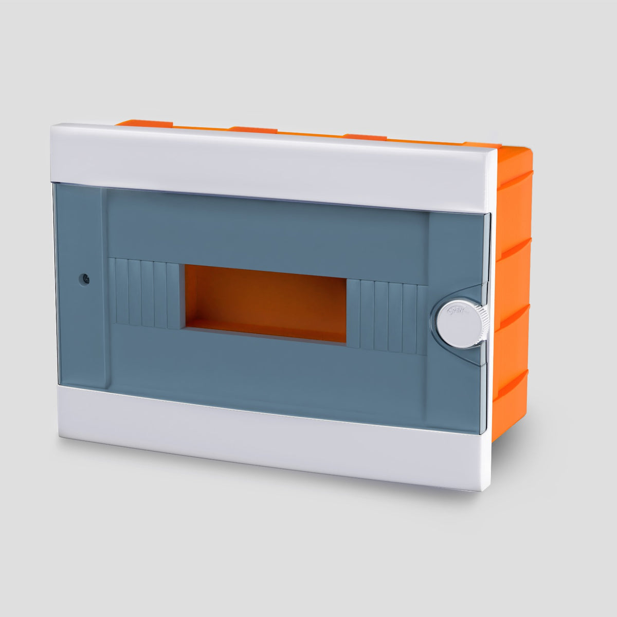 ARS Cuadro de distribución modular 12 MOD (12 fusibles), armario de distribución empotrado de plástico, puerta transparente IP40, 341219