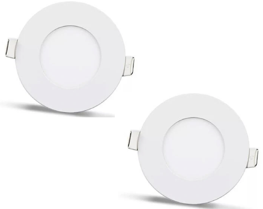 2 piezas - panel LED redondo 3W / 270Lm blanco circular empotrado (fuente de alimentación incluida) 4000K YL10-0307