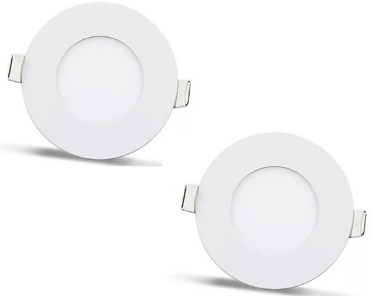 2 piezas - panel LED redondo 3W / 270Lm blanco circular empotrado (fuente de alimentación incluida) 4000K YL10-0307