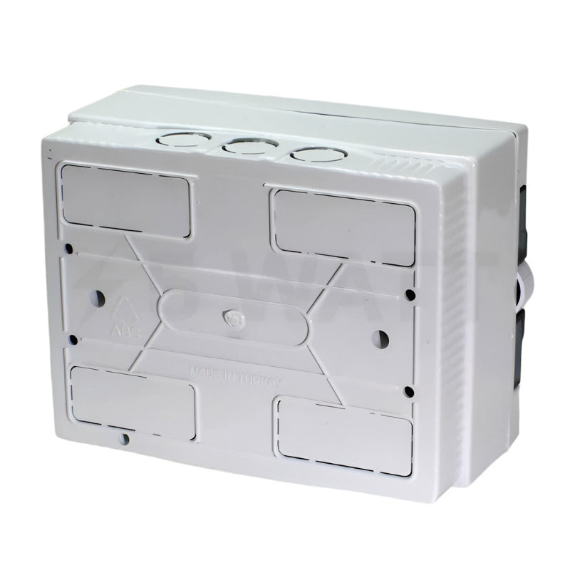 ARS Cuadro de distribución modular 12 MOD (12 fusibles), armario de distribución de superficie, plástico, puerta transparente IP40, 341218