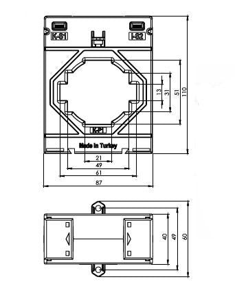 ONKA Transformador de corriente - TRANSFORMADOR DE CORRIENTE 600/5A, 60MM, CLASE 0,5S, 5VA (TK606005304 / 80011767)