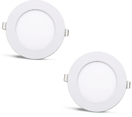 2 piezas - panel LED redondo 6W / 540Lm blanco circular empotrado (fuente de alimentación incluida) 4000K YL10-0607