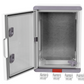 Caja de plástico IP 67, con puerta gris, 350x250x150 mm