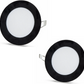 2 units - round LED panel 6W / 540Lm cool white black frame circular recessed (power supply included) 6500K YL10-0600-S